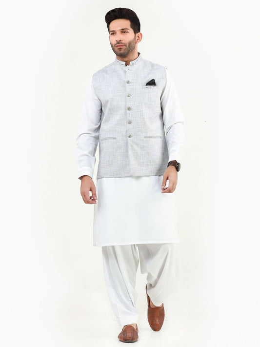 Edenrobe - Men's Light Grey Waist Coat - EMTWC22-35795