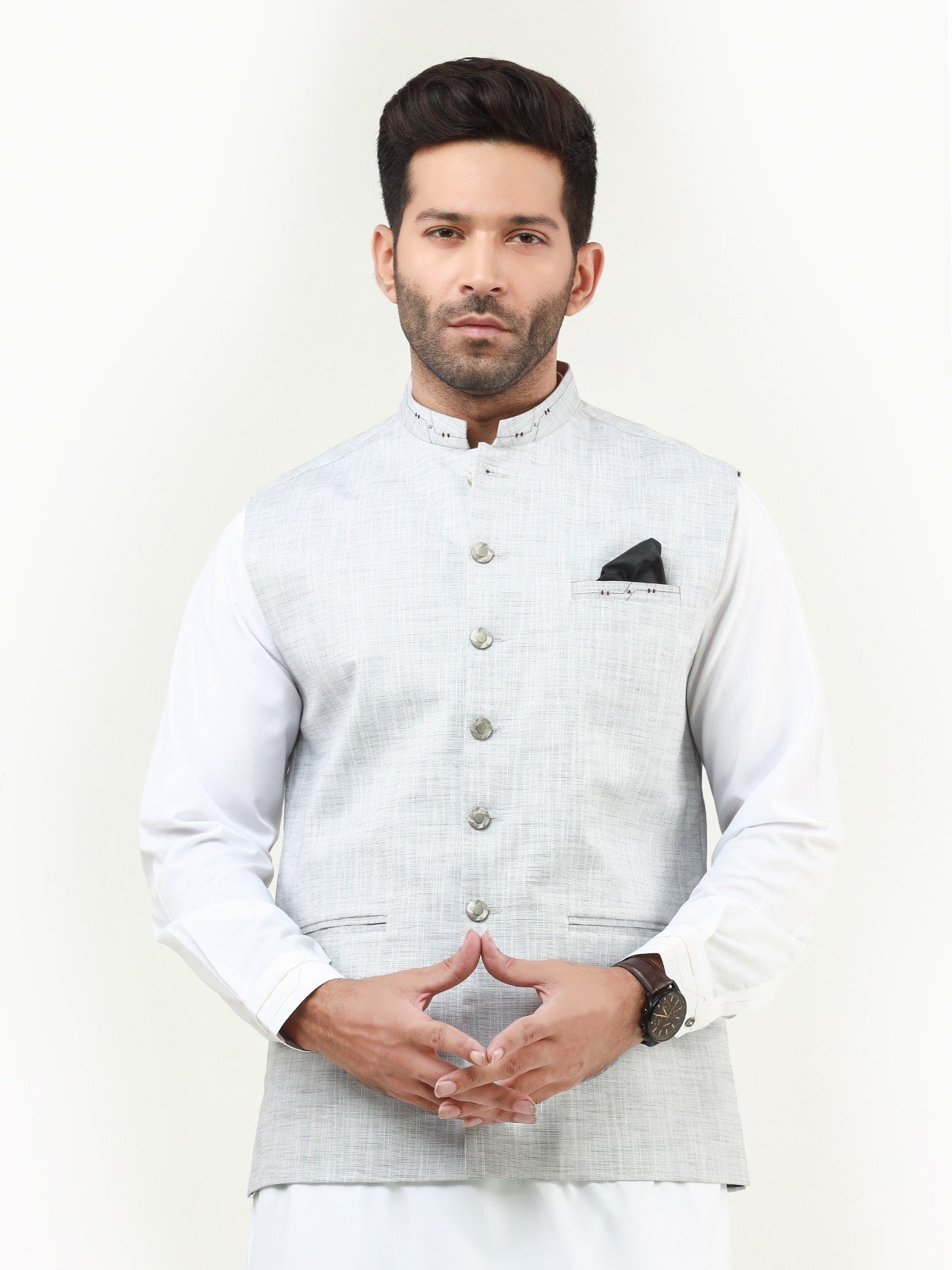 Edenrobe - Men's Light Grey Waist Coat - EMTWC22-35795