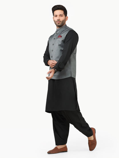 Edenrobe - Men's Grey Waist Coat - EMTWC22-35796