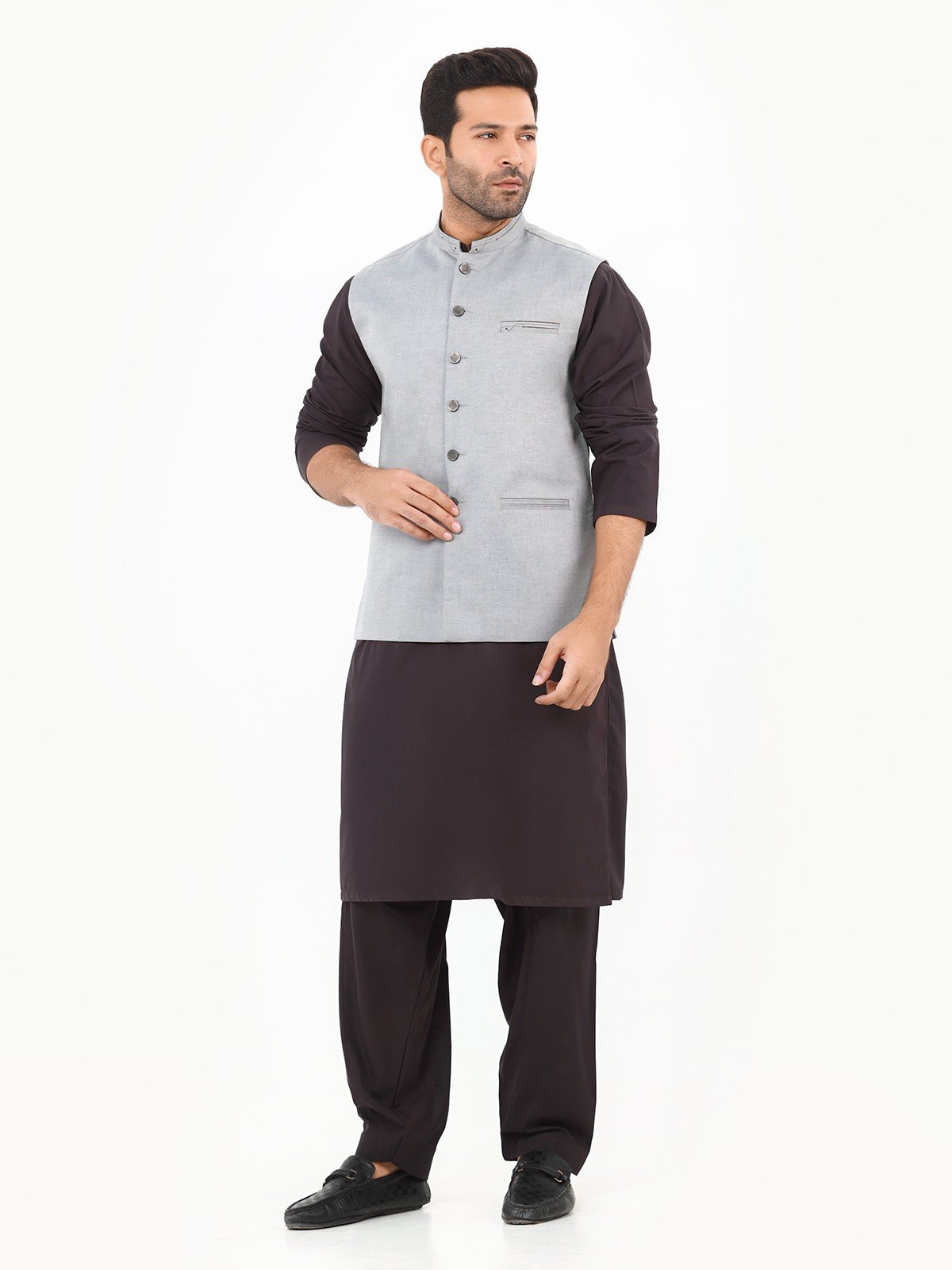 Edenrobe - Men's Grey Waist Coat - EMTWC22-35798