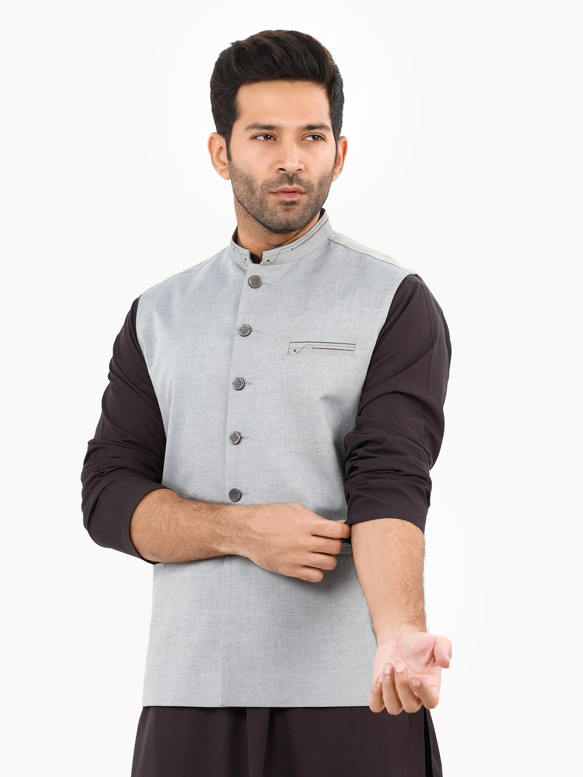 Edenrobe - Men's Grey Waist Coat - EMTWC22-35798