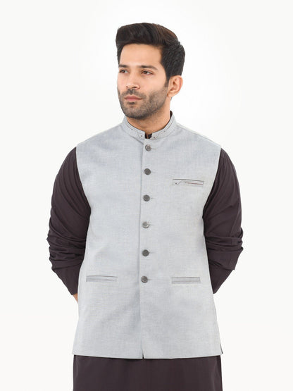 Edenrobe - Men's Grey Waist Coat - EMTWC22-35798