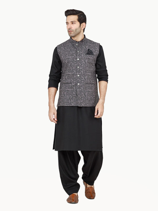 Edenrobe - Men's Dark Grey Waist Coat - EMTWC22-35800