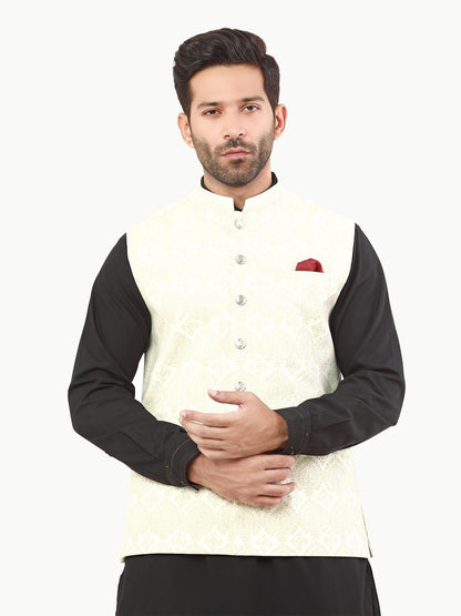 Edenrobe - Men's Cream Waist Coat - EMTWC22-35804