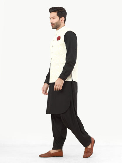 Edenrobe - Men's Cream Waist Coat - EMTWC22-35804