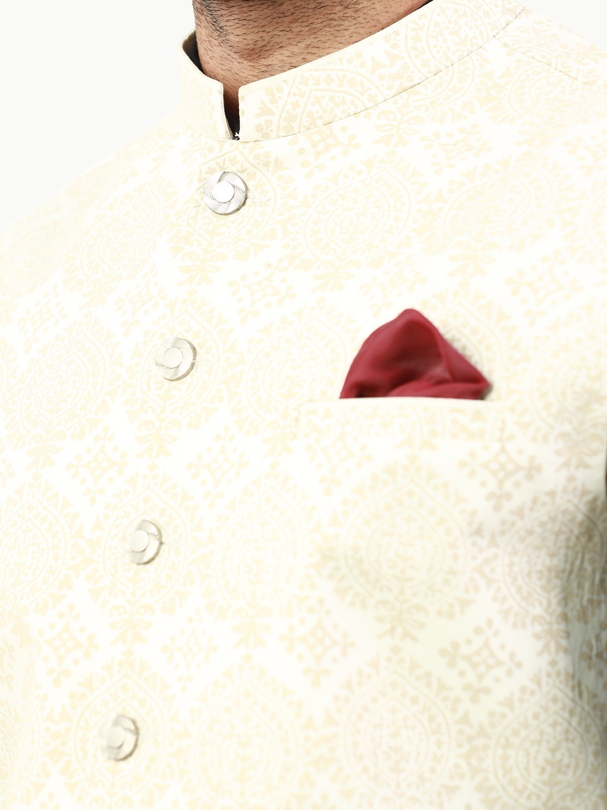 Edenrobe - Men's Cream Waist Coat - EMTWC22-35804