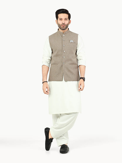 Edenrobe - Men's Light Brown Waist Coat - EMTWC22-35822