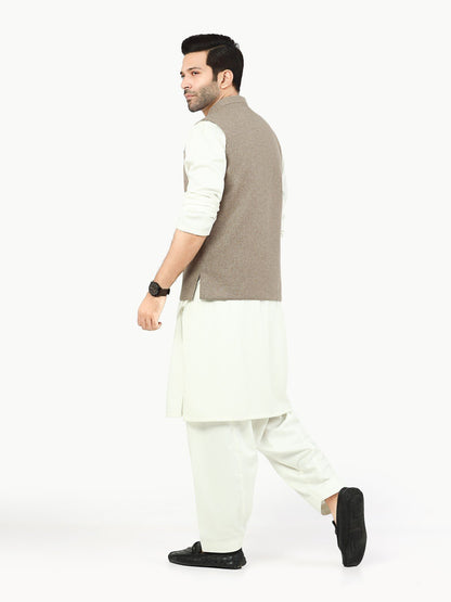 Edenrobe - Men's Light Brown Waist Coat - EMTWC22-35822