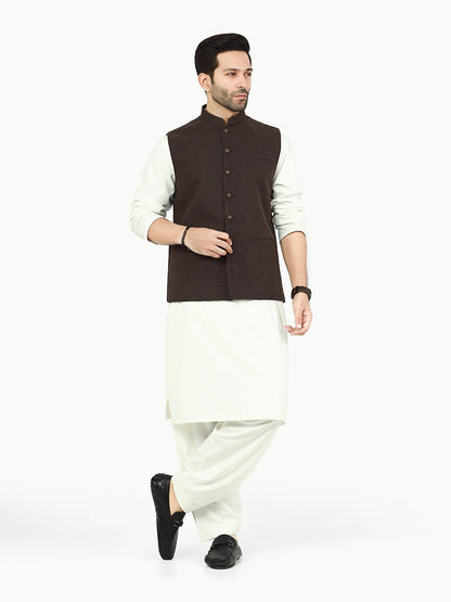 Edenrobe - Men's Chocolate Brown Waist Coat - EMTWC22-35823