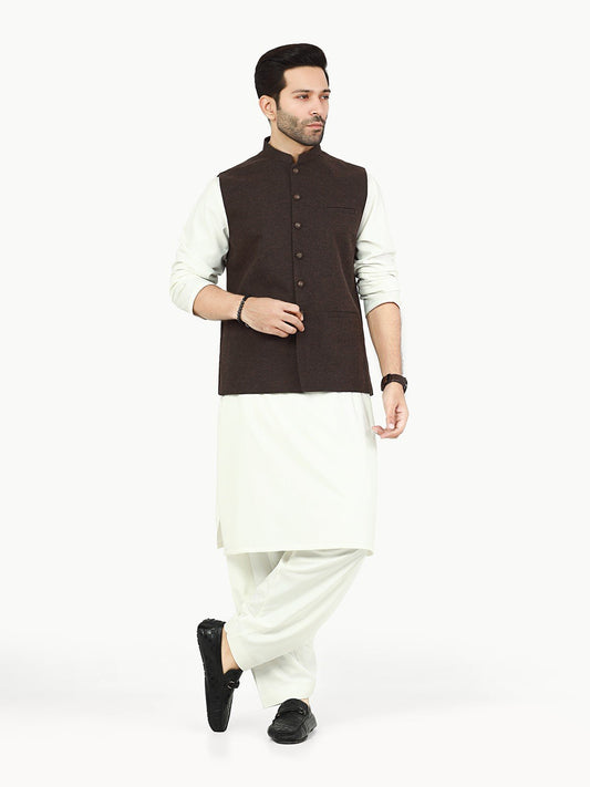 Edenrobe - Men's Chocolate Brown Waist Coat - EMTWC22-35823