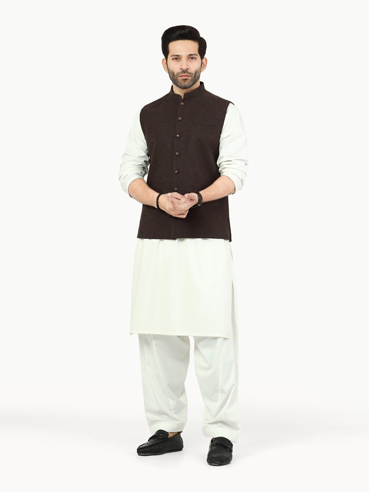 Edenrobe - Men's Chocolate Brown Waist Coat - EMTWC22-35823