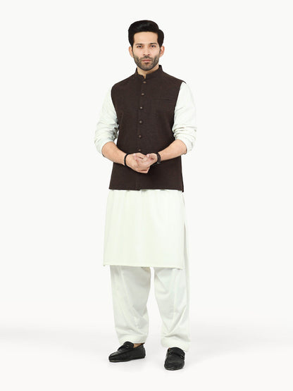 Edenrobe - Men's Chocolate Brown Waist Coat - EMTWC22-35823