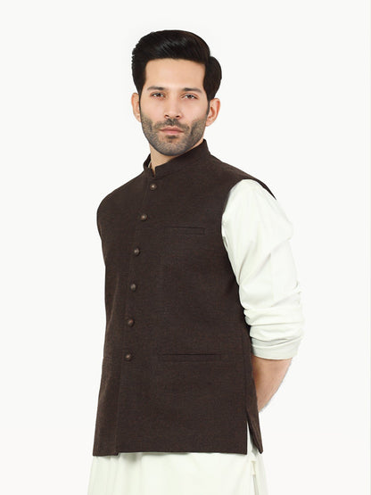 Edenrobe - Men's Chocolate Brown Waist Coat - EMTWC22-35823