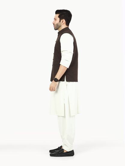 Edenrobe - Men's Chocolate Brown Waist Coat - EMTWC22-35823