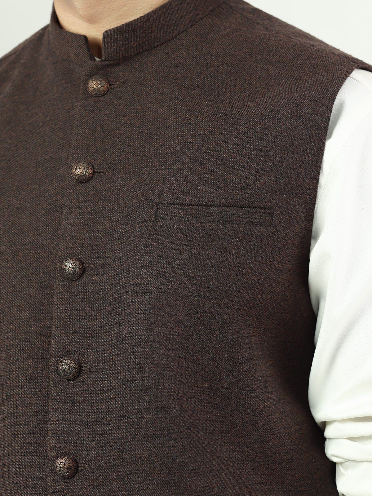 Edenrobe - Men's Chocolate Brown Waist Coat - EMTWC22-35823