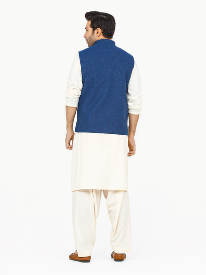 Edenrobe - Men's Blue Waist Coat - EMTWC22-35826