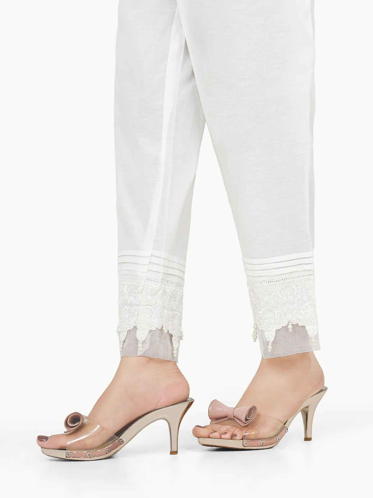 Edenrobe - Women's White Trouser - EWBE22-76383