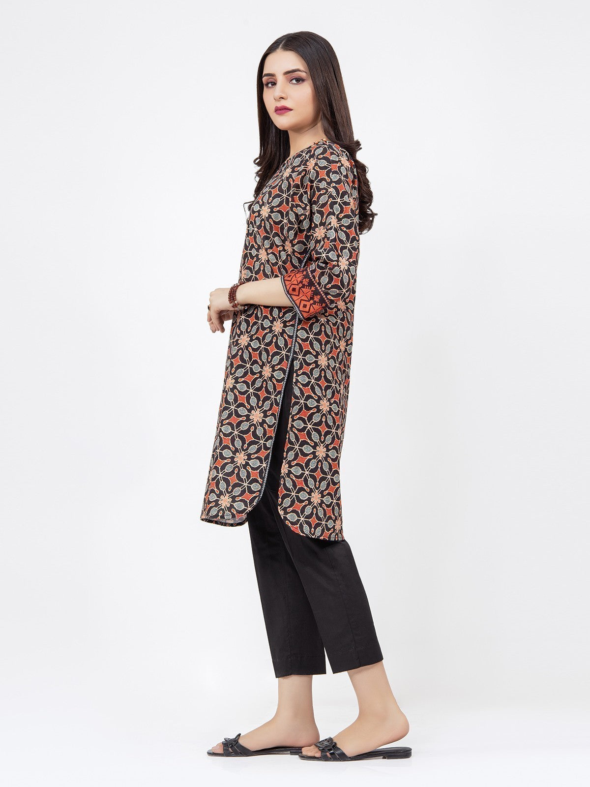 Edenrobe - Pret 1Pc Printed Khaddar Shirt - EWTKA21-67770