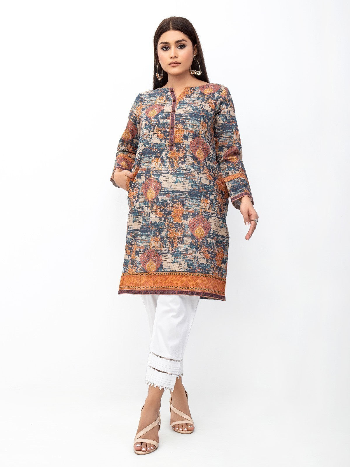 Edenrobe - Pret 1Pc Printed Khaddar Shirt - EWTKA21-67982