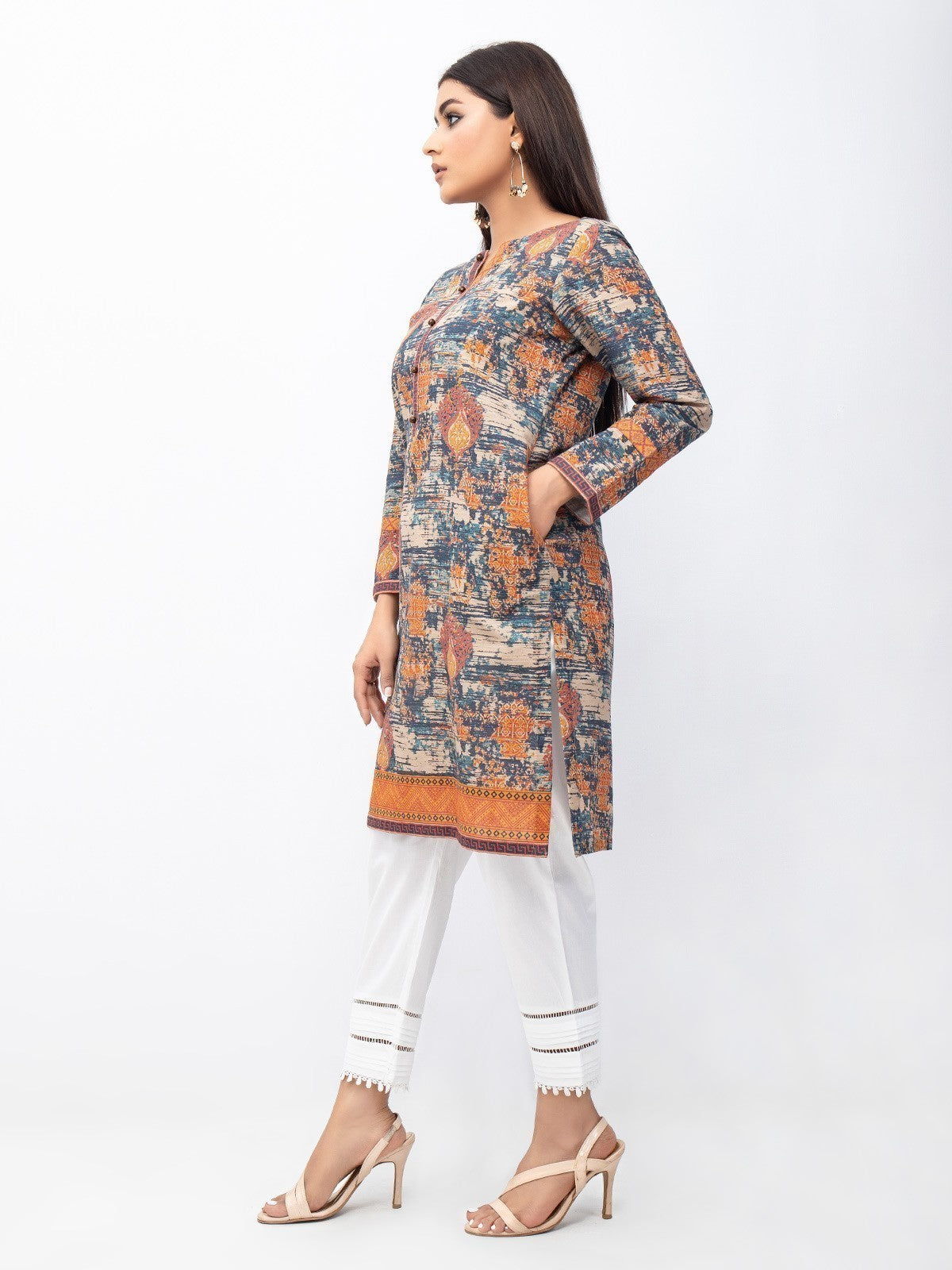 Edenrobe - Pret 1Pc Printed Khaddar Shirt - EWTKA21-67982