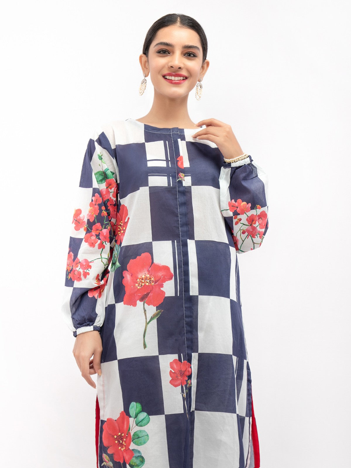 Edenrobe - Pret 1Pc Printed Blue Shirt - EWTKA22-67645