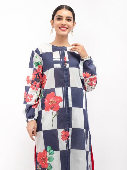 Edenrobe - Pret 1Pc Printed Blue Shirt - EWTKA22-67645