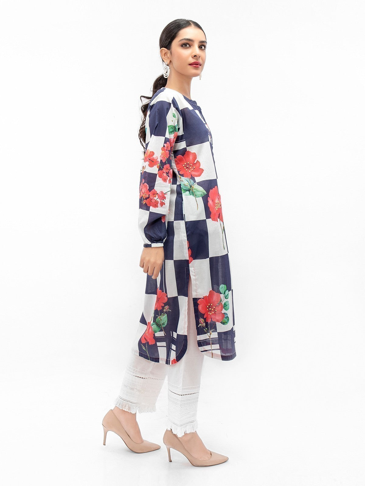 Edenrobe - Pret 1Pc Printed Blue Shirt - EWTKA22-67645