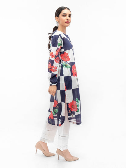 Edenrobe - Pret 1Pc Printed Blue Shirt - EWTKA22-67645