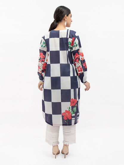 Edenrobe - Pret 1Pc Printed Blue Shirt - EWTKA22-67645