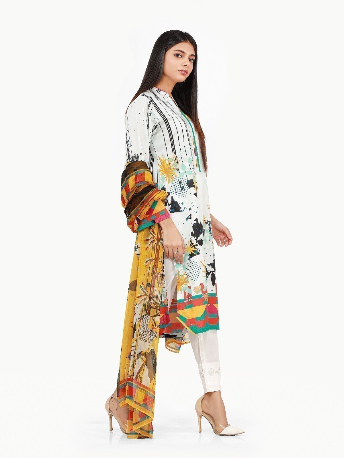 Edenrobe - Pret 2Pc Printed Chiffon Shirt Dupatta - EWTKA22-67666 (2PC-D)