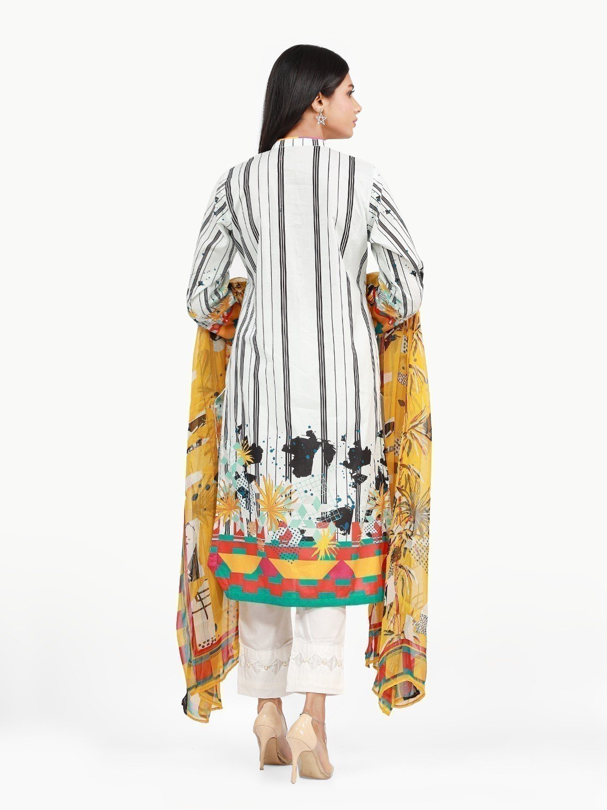 Edenrobe - Pret 2Pc Printed Chiffon Shirt Dupatta - EWTKA22-67666 (2PC-D)