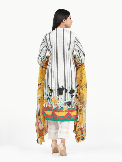 Edenrobe - Pret 2Pc Printed Chiffon Shirt Dupatta - EWTKA22-67666 (2PC-D)