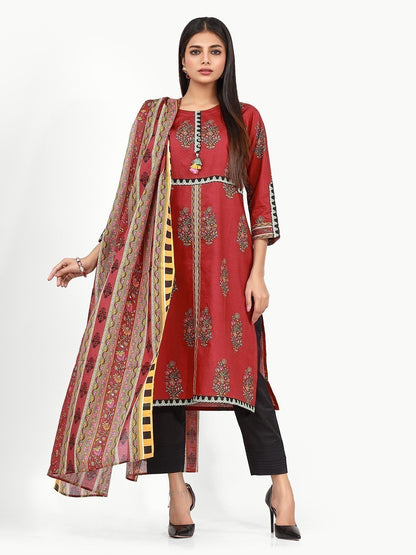 Edenrobe - Pret 2Pc Printed Lawn Shirt Dupatta - EWTKA22-67667 (2PC-D)