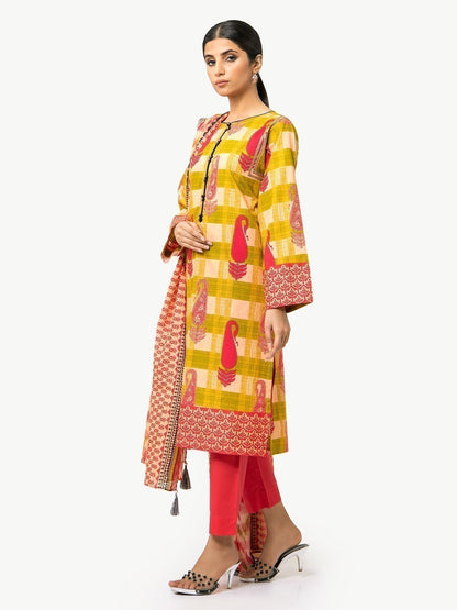 Edenrobe - Pret 3Pc Printed Cambric Suit - EWTKA22-67700 (3-PCS)