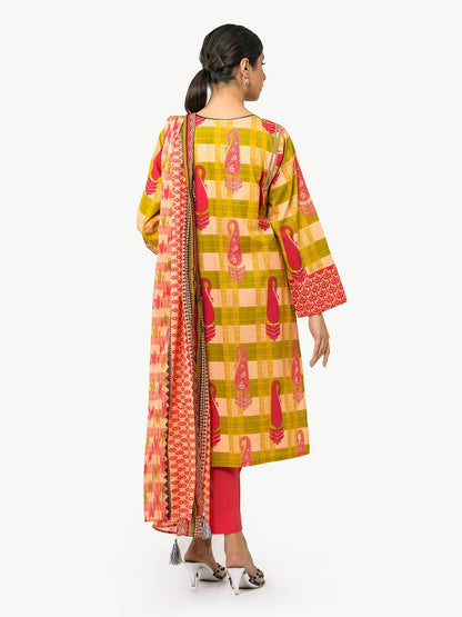 Edenrobe - Pret 3Pc Printed Cambric Suit - EWTKA22-67700 (3-PCS)