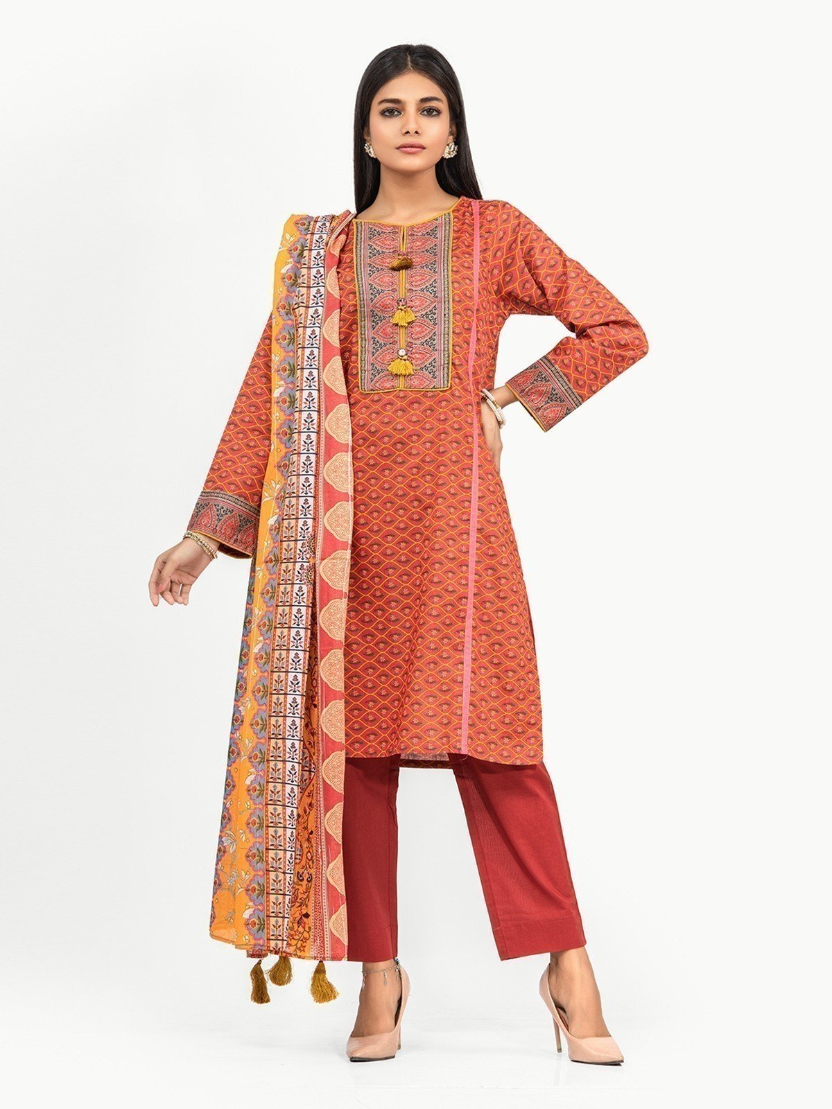 Edenrobe - Pret 3Pc Printed Lawn Suit - EWTKA22-67705 (3-PCS)