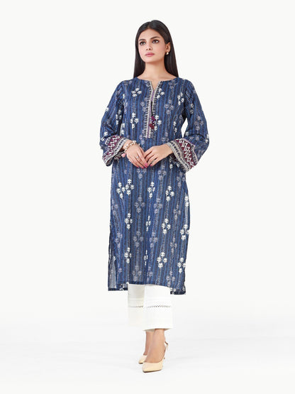 Edenrobe - Pret 1Pc Printed Navy Blue Shirt - EWTKA22-68003