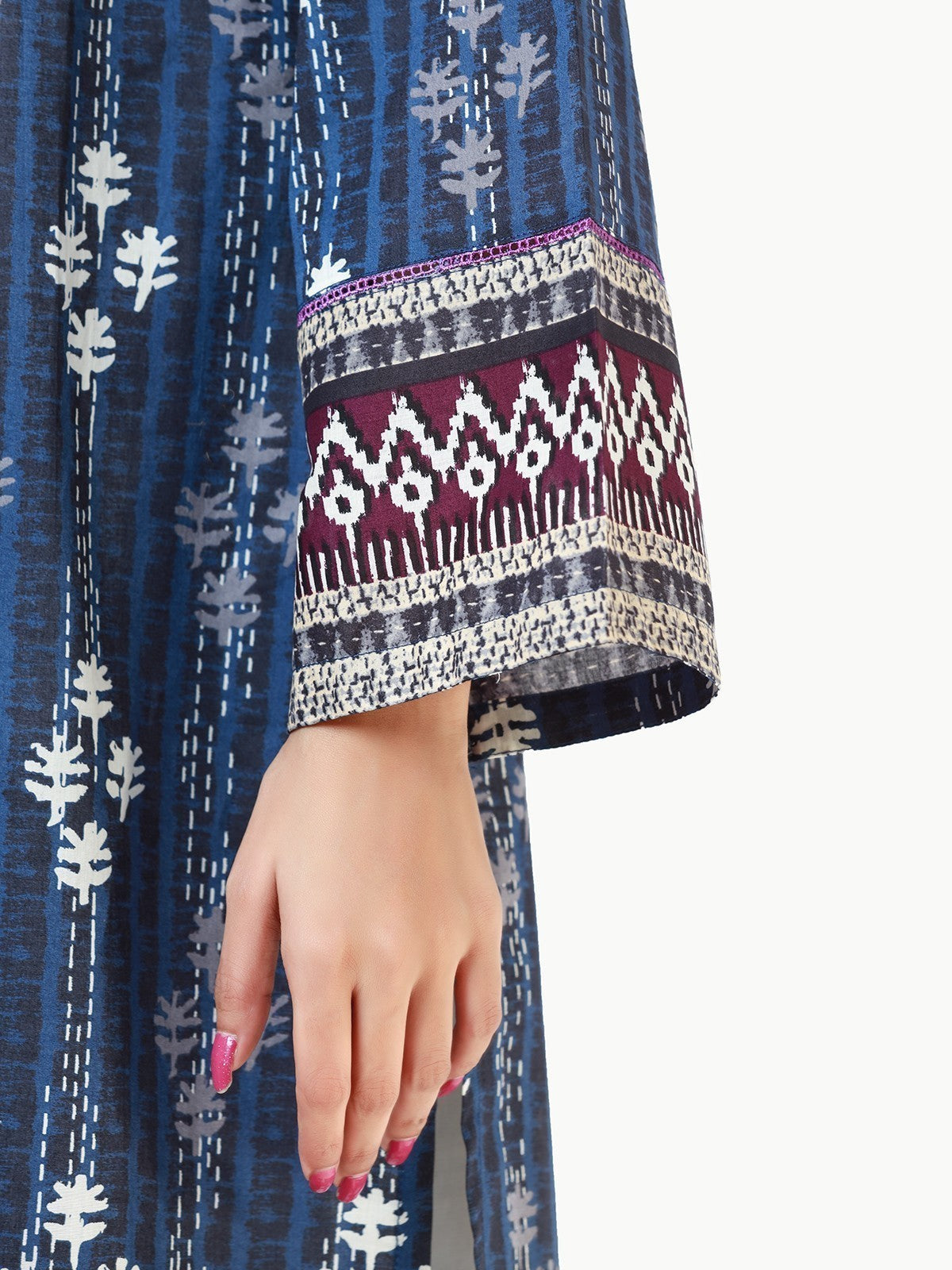 Edenrobe - Pret 1Pc Printed Navy Blue Shirt - EWTKA22-68003