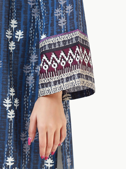 Edenrobe - Pret 1Pc Printed Navy Blue Shirt - EWTKA22-68003