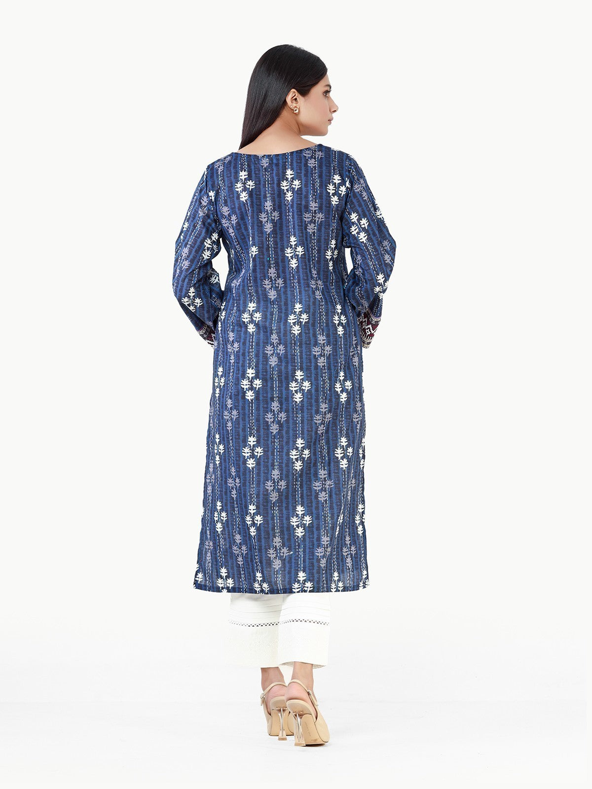 Edenrobe - Pret 1Pc Printed Navy Blue Shirt - EWTKA22-68003