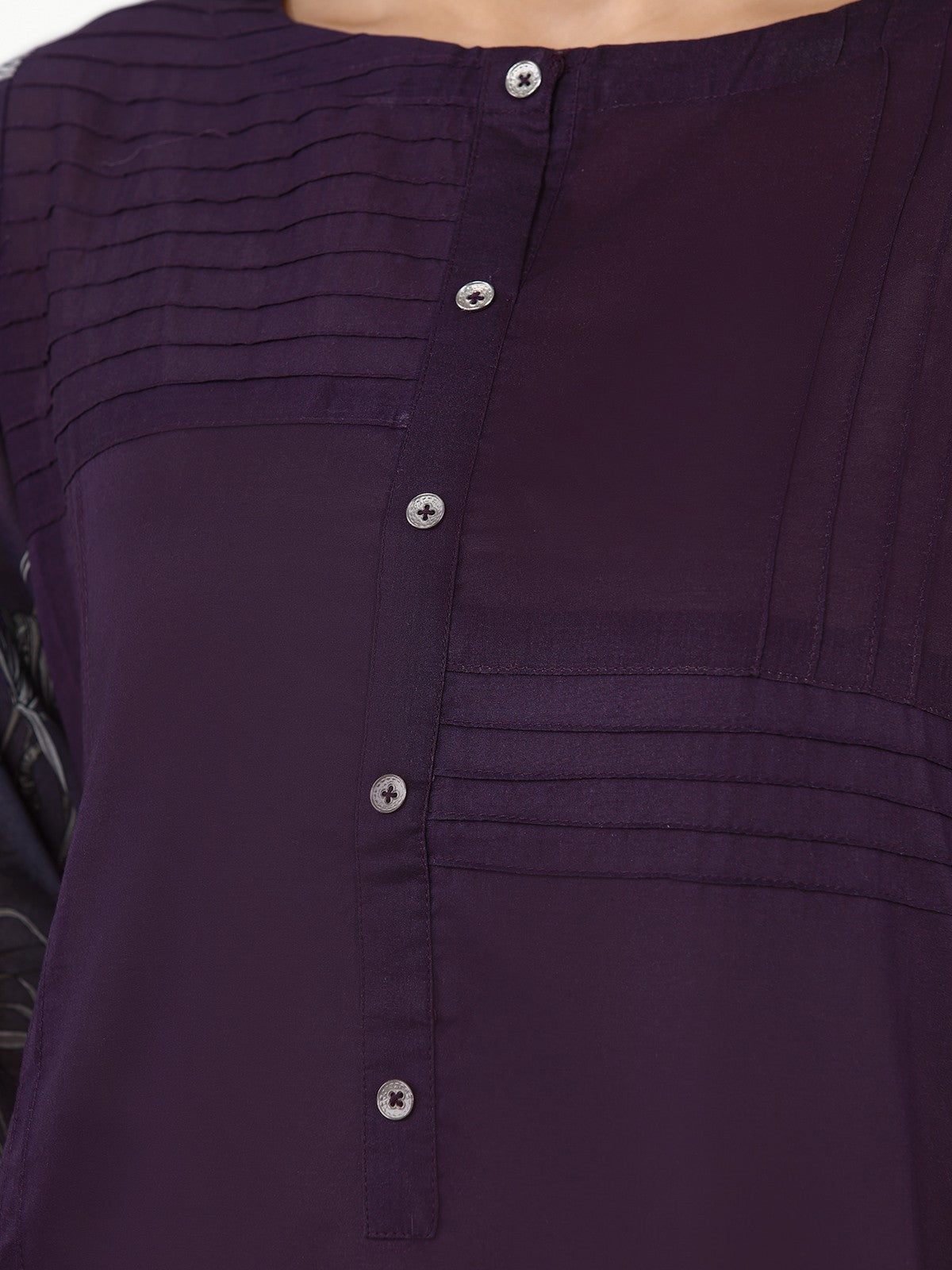 Edenrobe - Pret 1Pc Printed Chanderi Shirt - EWTKA22-68021