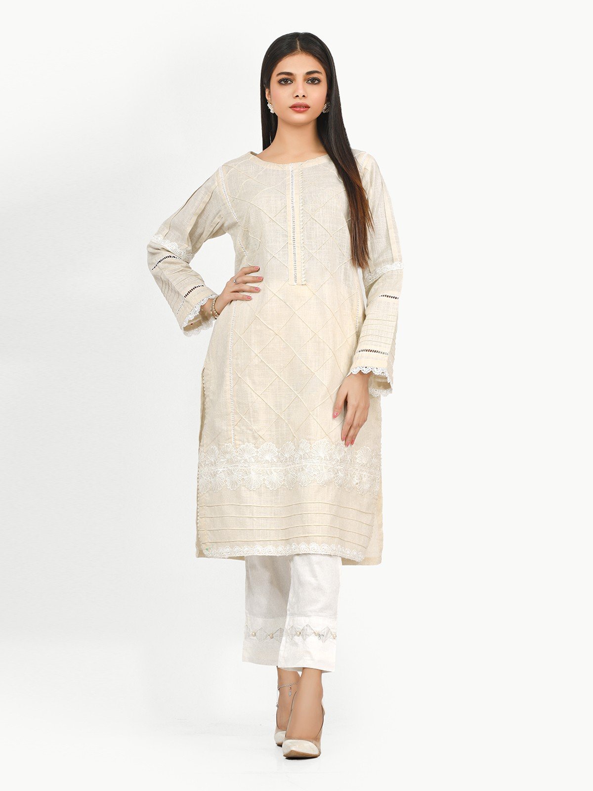 Edenrobe - Pret 1Pc Printed Khaddar Shirt - EWTK22-68070