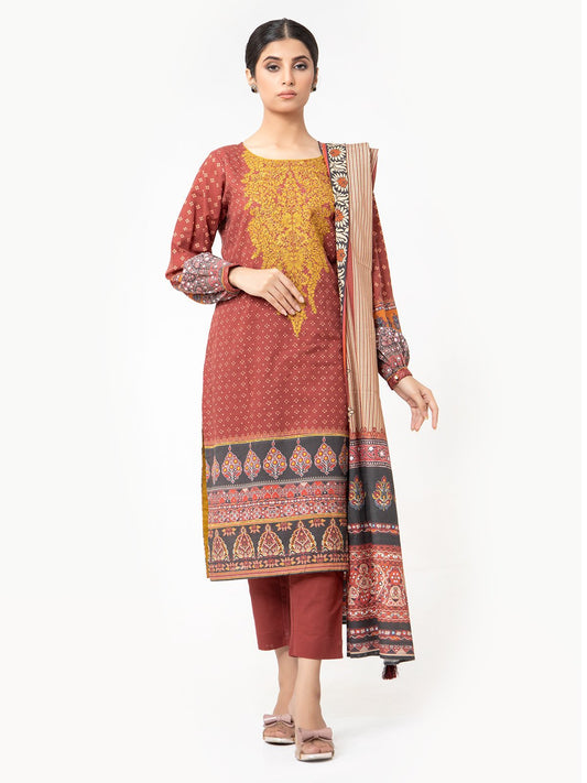 Edenrobe - Pret 3Pc Embroidered Lawn Suit - EWTKE22-67819 (3P)
