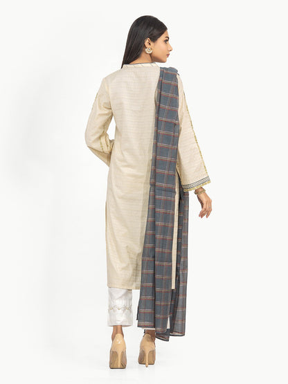 Edenrobe - Pret 2Pc Embroidered Jacquard Shirt Dupatta - EWTKE22-67851 (2PC-D)