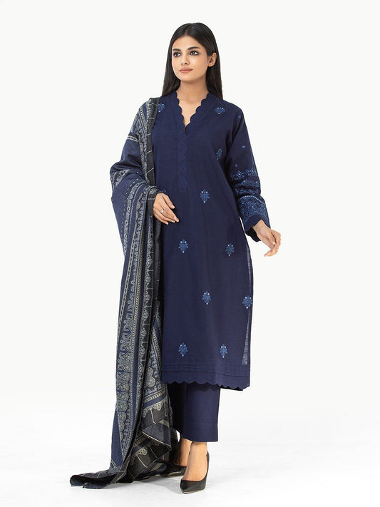 Edenrobe - Pret 3Pc Embroidered Khaddar Suit - EWTKE22-68119 (3P)