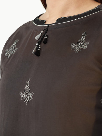 Edenrobe - Pret 1Pc Embroidered Voile Shirt - EWTKE22-68137