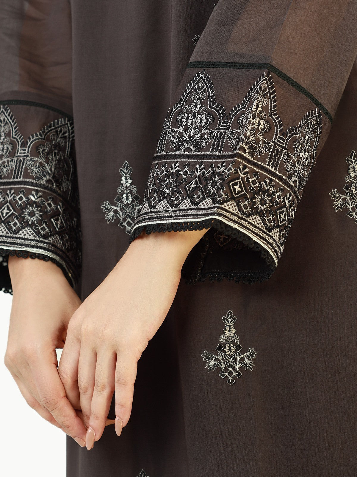 Edenrobe - Pret 1Pc Embroidered Voile Shirt - EWTKE22-68137