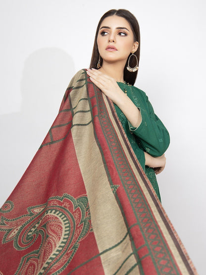 Edenrobe - Pret 3Pc Embroidered Khaddar Suit - EWTKE22-68138 (3P)