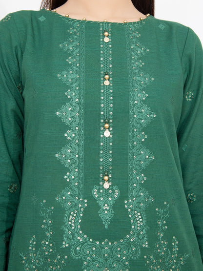 Edenrobe - Pret 3Pc Embroidered Khaddar Suit - EWTKE22-68138 (3P)