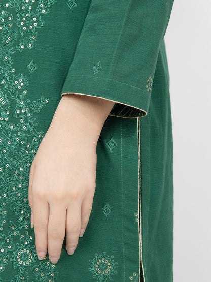Edenrobe - Pret 3Pc Embroidered Khaddar Suit - EWTKE22-68138 (3P)